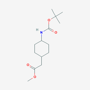 molecular formula C14H25NO4 B045933 4-N-BOC-cyclohexyacetic acid methyl ester CAS No. 215789-45-0