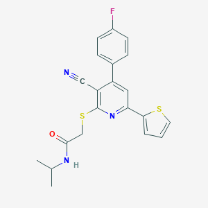 B459339 2-{[3-cyano-4-(4-fluorophenyl)-6-(2-thienyl)-2-pyridinyl]sulfanyl}-N-isopropylacetamide CAS No. 445266-27-3