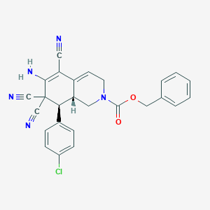 molecular formula C26H20ClN5O2 B459340 benzyl 6-amino-8-(4-chlorophenyl)-5,7,7-tricyano-3,7,8,8a-tetrahydro-2(1H)-isoquinolinecarboxylate CAS No. 304012-91-7