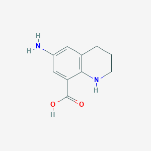 molecular formula C10H12N2O2 B045935 6-Amino-1,2,3,4-tetrahydroquinoline-8-carboxylic acid CAS No. 123296-93-5