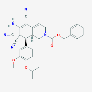 molecular formula C30H29N5O4 B459362 BENZYL (8S,8AR)-6-AMINO-5,7,7-TRICYANO-8-(4-ISOPROPOXY-3-METHOXYPHENYL)-1,3,8,8A-TETRAHYDROISOQUINOLINE-2-CARBOXYLATE CAS No. 303959-65-1