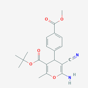 molecular formula C20H22N2O5 B459406 tert-butyl 6-amino-5-cyano-4-[4-(methoxycarbonyl)phenyl]-2-methyl-4H-pyran-3-carboxylate 