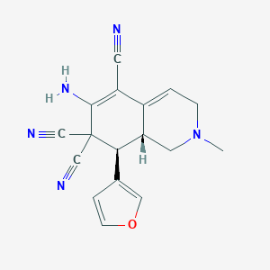 (8R,8aR)-6-amino-8-(furan-3-yl)-2-methyl-2,3,8,8a-tetrahydroisoquinoline-5,7,7(1H)-tricarbonitrile