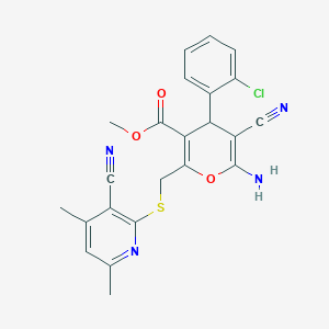 methyl 6-amino-4-(2-chlorophenyl)-5-cyano-2-{[(3-cyano-4,6-dimethylpyridin-2-yl)sulfanyl]methyl}-4H-pyran-3-carboxylate