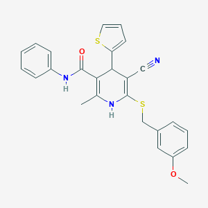 5-cyano-6-[(3-methoxybenzyl)sulfanyl]-2-methyl-N-phenyl-4-(2-thienyl)-1,4-dihydro-3-pyridinecarboxamide
