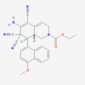 molecular formula C26H23N5O3 B459448 ethyl (8S,8aR)-6-amino-5,7,7-tricyano-8-(4-methoxynaphthalen-1-yl)-1,3,8,8a-tetrahydroisoquinoline-2-carboxylate CAS No. 494792-35-7