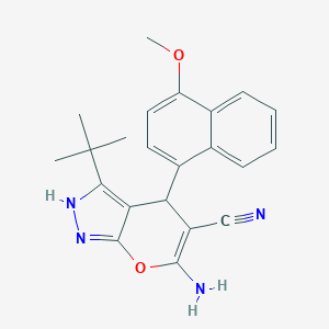 6-Amino-3-tert-butyl-4-(4-methoxynaphthalen-1-yl)-1,4-dihydropyrano[2,3-c]pyrazole-5-carbonitrile
