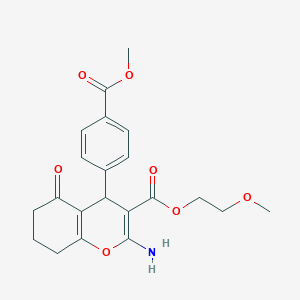 2-methoxyethyl 2-amino-4-[4-(methoxycarbonyl)phenyl]-5-oxo-5,6,7,8-tetrahydro-4H-chromene-3-carboxylate