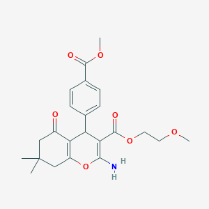 2-methoxyethyl 2-amino-4-[4-(methoxycarbonyl)phenyl]-7,7-dimethyl-5-oxo-5,6,7,8-tetrahydro-4H-chromene-3-carboxylate