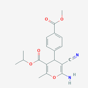 isopropyl 6-amino-5-cyano-4-[4-(methoxycarbonyl)phenyl]-2-methyl-4H-pyran-3-carboxylate