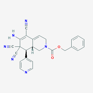 benzyl 6-amino-5,7,7-tricyano-8-(4-pyridinyl)-3,7,8,8a-tetrahydro-2(1H)-isoquinolinecarboxylate