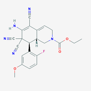 ethyl (8R,8aR)-6-amino-5,7,7-tricyano-8-(2-fluoro-5-methoxyphenyl)-1,3,8,8a-tetrahydroisoquinoline-2-carboxylate