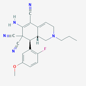 (8R,8aR)-6-amino-8-(2-fluoro-5-methoxyphenyl)-2-propyl-1,3,8,8a-tetrahydroisoquinoline-5,7,7-tricarbonitrile
