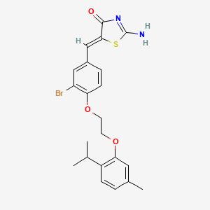 molecular formula C22H23BrN2O3S B4594879 5-{3-bromo-4-[2-(2-isopropyl-5-methylphenoxy)ethoxy]benzylidene}-2-imino-1,3-thiazolidin-4-one 