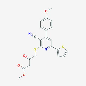 Methyl 4-{[3-cyano-4-(4-methoxyphenyl)-6-(thiophen-2-yl)pyridin-2-yl]sulfanyl}-3-oxobutanoate