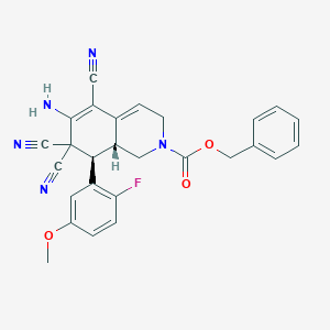 benzyl (8R,8aR)-6-amino-5,7,7-tricyano-8-(2-fluoro-5-methoxyphenyl)-1,3,8,8a-tetrahydroisoquinoline-2-carboxylate