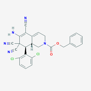 benzyl (8R,8aR)-6-amino-5,7,7-tricyano-8-(2,6-dichlorophenyl)-1,3,8,8a-tetrahydroisoquinoline-2-carboxylate