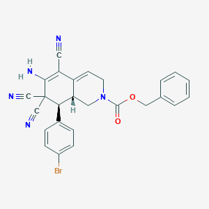 benzyl 6-amino-8-(4-bromophenyl)-5,7,7-tricyano-3,7,8,8a-tetrahydro-2(1H)-isoquinolinecarboxylate