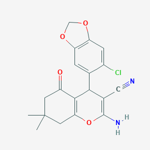 2-amino-4-(6-chloro-1,3-benzodioxol-5-yl)-7,7-dimethyl-5-oxo-5,6,7,8-tetrahydro-4H-chromene-3-carbonitrile