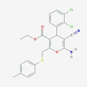 ethyl 6-amino-5-cyano-4-(2,3-dichlorophenyl)-2-[(4-methylphenyl)sulfanylmethyl]-4H-pyran-3-carboxylate