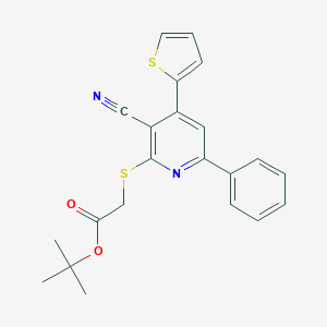 molecular formula C22H20N2O2S2 B459530 tert-butyl 2-{[3-cyano-6-phenyl-4-(2-thienyl)-2-pyridinyl]sulfanyl}acetate CAS No. 354555-55-8