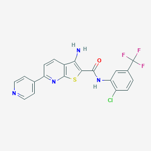 B459598 3-amino-N-[2-chloro-5-(trifluoromethyl)phenyl]-6-(4-pyridinyl)thieno[2,3-b]pyridine-2-carboxamide CAS No. 445267-43-6