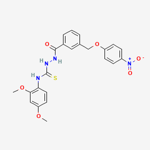 molecular formula C23H22N4O6S B4596061 N-(2,4-dimethoxyphenyl)-2-{3-[(4-nitrophenoxy)methyl]benzoyl}hydrazinecarbothioamide 