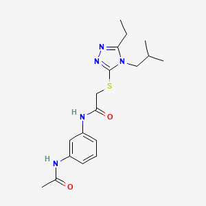 molecular formula C18H25N5O2S B4596077 N-[3-(acetylamino)phenyl]-2-{[5-ethyl-4-(2-methylpropyl)-4H-1,2,4-triazol-3-yl]sulfanyl}acetamide 