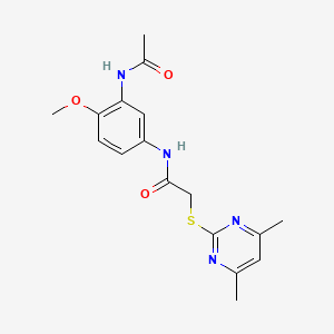 molecular formula C17H20N4O3S B4596085 N-[3-(acetylamino)-4-methoxyphenyl]-2-[(4,6-dimethylpyrimidin-2-yl)sulfanyl]acetamide 