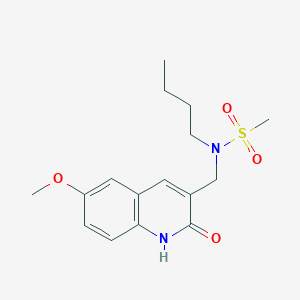 molecular formula C16H22N2O4S B4596114 N-butyl-N-[(2-hydroxy-6-methoxyquinolin-3-yl)methyl]methanesulfonamide 