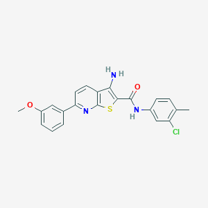 molecular formula C22H18ClN3O2S B459617 3-amino-N-(3-chloro-4-methylphenyl)-6-(3-methoxyphenyl)thieno[2,3-b]pyridine-2-carboxamide CAS No. 497241-36-8
