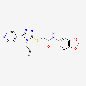 molecular formula C20H19N5O3S B4596173 2-{[4-allyl-5-(4-pyridinyl)-4H-1,2,4-triazol-3-yl]thio}-N-1,3-benzodioxol-5-ylpropanamide 