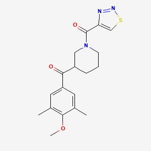 molecular formula C18H21N3O3S B4596300 (4-methoxy-3,5-dimethylphenyl)[1-(1,2,3-thiadiazol-4-ylcarbonyl)-3-piperidinyl]methanone 