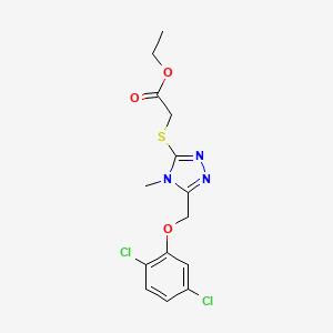 molecular formula C14H15Cl2N3O3S B4596316 ETHYL 2-({5-[(2,5-DICHLOROPHENOXY)METHYL]-4-METHYL-4H-1,2,4-TRIAZOL-3-YL}SULFANYL)ACETATE 