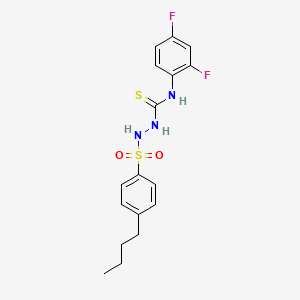 molecular formula C17H19F2N3O2S2 B4596495 2-[(4-butylphenyl)sulfonyl]-N-(2,4-difluorophenyl)hydrazinecarbothioamide 