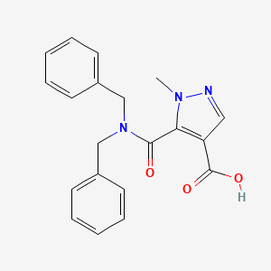 molecular formula C20H19N3O3 B4596535 5-[(dibenzylamino)carbonyl]-1-methyl-1H-pyrazole-4-carboxylic acid 