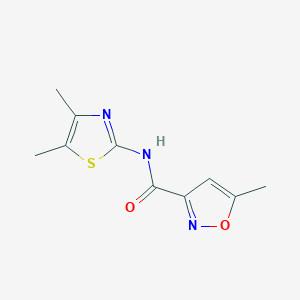 molecular formula C10H11N3O2S B4596544 N-(4,5-dimethyl-1,3-thiazol-2-yl)-5-methyl-3-isoxazolecarboxamide 