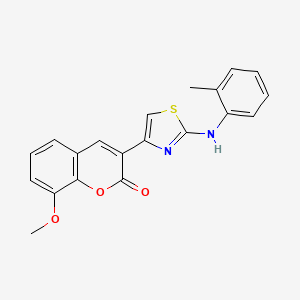 molecular formula C20H16N2O3S B4596559 8-methoxy-3-(2-(o-tolylamino)thiazol-4-yl)-2H-chromen-2-one 