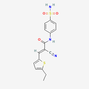 molecular formula C16H15N3O3S2 B4596598 N-[4-(aminosulfonyl)phenyl]-2-cyano-3-(5-ethyl-2-thienyl)acrylamide 