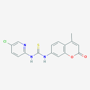 molecular formula C16H12ClN3O2S B4596618 N-(5-chloro-2-pyridinyl)-N'-(4-methyl-2-oxo-2H-chromen-7-yl)thiourea 