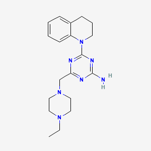 molecular formula C19H27N7 B4596656 4-(3,4-dihydroquinolin-1(2H)-yl)-6-[(4-ethylpiperazin-1-yl)methyl]-1,3,5-triazin-2-amine CAS No. 907972-28-5