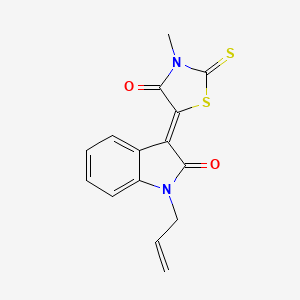 molecular formula C15H12N2O2S2 B4596679 (3Z)-1-allyl-3-(3-methyl-4-oxo-2-thioxo-1,3-thiazolidin-5-ylidene)-1,3-dihydro-2H-indol-2-one 