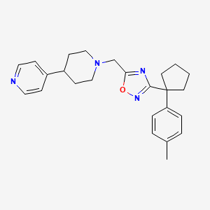 molecular formula C25H30N4O B4596746 4-[1-({3-[1-(4-methylphenyl)cyclopentyl]-1,2,4-oxadiazol-5-yl}methyl)-4-piperidinyl]pyridine 