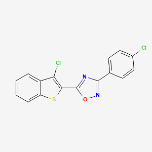 molecular formula C16H8Cl2N2OS B4596763 5-(3-Chloro-1-benzothiophen-2-yl)-3-(4-chlorophenyl)-1,2,4-oxadiazole 
