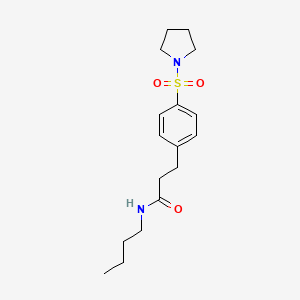 molecular formula C17H26N2O3S B4596848 N-BUTYL-3-[4-(PYRROLIDINE-1-SULFONYL)PHENYL]PROPANAMIDE 