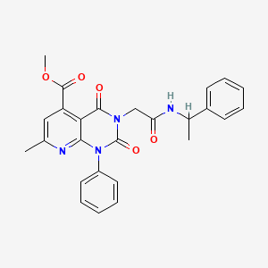 molecular formula C26H24N4O5 B4596880 METHYL 7-METHYL-2,4-DIOXO-1-PHENYL-3-{[(1-PHENYLETHYL)CARBAMOYL]METHYL}-1H,2H,3H,4H-PYRIDO[2,3-D]PYRIMIDINE-5-CARBOXYLATE 