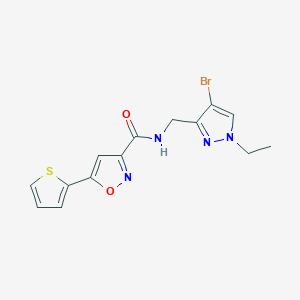 molecular formula C14H13BrN4O2S B4596886 N-[(4-bromo-1-ethyl-1H-pyrazol-3-yl)methyl]-5-(2-thienyl)-3-isoxazolecarboxamide 