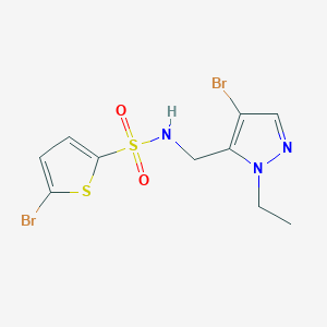 molecular formula C10H11Br2N3O2S2 B4596905 5-BROMO-N~2~-[(4-BROMO-1-ETHYL-1H-PYRAZOL-5-YL)METHYL]-2-THIOPHENESULFONAMIDE 