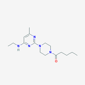molecular formula C16H27N5O B4596968 N-ethyl-6-methyl-2-(4-pentanoyl-1-piperazinyl)-4-pyrimidinamine 
