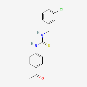 molecular formula C16H15ClN2OS B4597008 N-(4-acetylphenyl)-N'-(3-chlorobenzyl)thiourea 